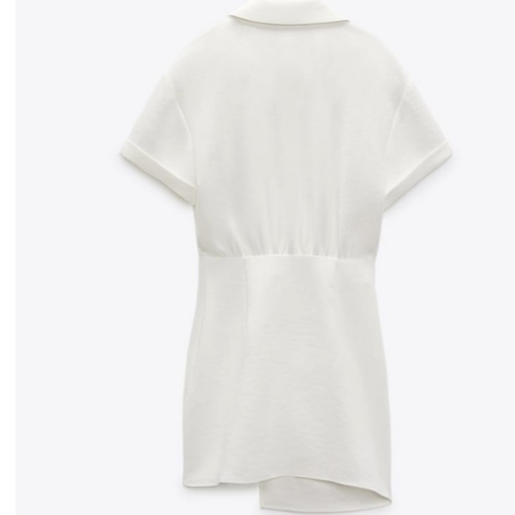 NWT Zara Faux Wrap Front White Dress - Picture 8 of 8